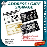 Signage Address Papan Tanda Alamat Rumah Pelbagai Design Warna Size Material Acrylic Cantik Kemas Ta