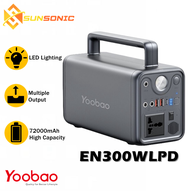 Yoobao EN300WLPD 220V 300W 72000mAh Portable Power Station PD65W Fast Charging