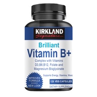 KIRKLAND Vitamin B Complex ด้วยวิตามิน B6 D3 แมกนีเซียม B12 ไกลซิเนต 1000 มก. และกรดโฟลิก 600 มก.