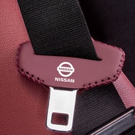 4 Pcs For Nissan Qashqai J11 J10 Leaf XTrail March Tiida Kicks Versa Juke The Next Day Car Seat Belt Buckle Clip Leather Interior Cover Accessories