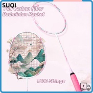 LUCKY-SUQI Racquet Carrying Bag, Full Carbon Fiber  Cherry Badminton Racket, Professional T800 Strin