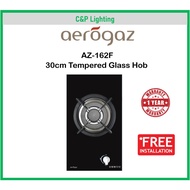 Aerogaz AZ-162F 30cm Tempered Glass Single Gas Stove Cooker Hob Single Burner