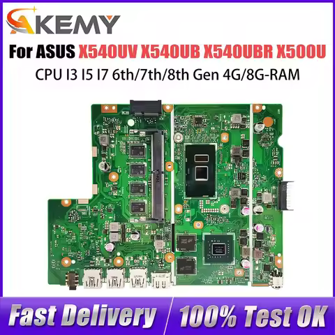 Laptop Motherboard For ASUS X540UV X540UB X540UBR X500U X543U R540U P540U F540U A540U K540U CPU I3 I