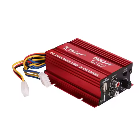 KINTER Car Audio Amplifier 12V Cable 2 Channels Mini Stereo Amplifier Amp Subwoofer USB Port Mp3 Car