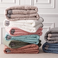 【8 Colors】Soft Blanket Japanese Minimalist Style Super Soft Comforter Premium Cotton Quilt Single Qu