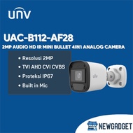 UNV UAC-B112-AF28 2MP AUDIO HD IR MINI BULLET 4IN1 IP67 ANALOG CAMERA
