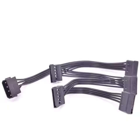 4PIN Molex IDE TO 5 SATA Power Supply Cable 15pin SATA Extension Cable IDE TO SATA Power Cable For S