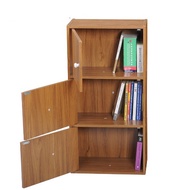 3 tier book rak buku kayu 3 tingkat berpintu new design