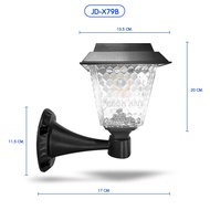 Solar cell โคมไฟสนาม โคมปักดิน โคมไฟหัวเสา โซล่าเซลล์ โคมไฟติดผนัง ไฟปักสวน LED 2แสงในโคม