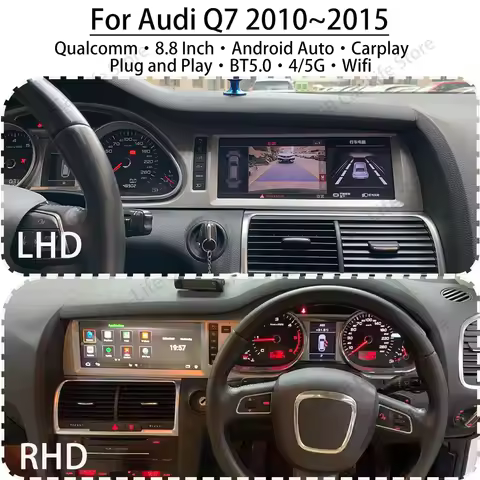 LHD RHD Qualcomm Android For Audi Q7 2010~2015 GPS Navigation Carplay Stereo Receiver Multimedia Pla