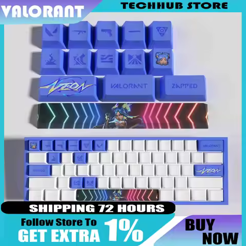 Valorant Keycaps Customized For Jett Raze Reyna Sage Clove Gekko ISO High Content PBT Five-Sided The