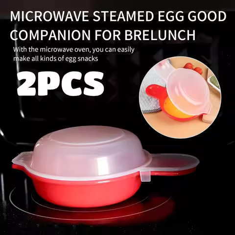 2PCS Microwave Eggs Cooker 1 Minute Fast Microwave Cheese Eggs Cooker Manual Burger Press Burger Mak