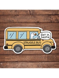 5 miếng dán xe buýt đấu tranh vui nhộn Hãy vào Bestie Lo lắng Retro Sức khỏe tâm thần Miếng dán mỉa 