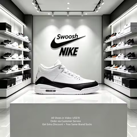 Nike Fragment Design x Air Jordan 3 SP Hiroshi Fujiwara Mid Retro Basketball Shoes Unisex Black and 
