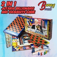 2 in 1 Jutaria Billionaire and Draughts Board Game Classic Fun Challenge Family Friend/Papan Permain
