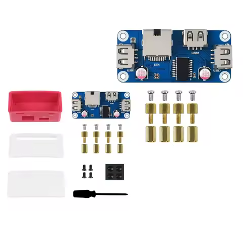 Ethernet/USB HUB Box Supports Raspberry Pi Zero Series, w/ ETH/USB HUB HAT (B) Expansion Board Insid