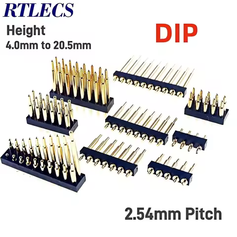 5 Pcs Connector Pogo Pin Single Dual Row 2 3 4 5 6 7 8 10 12 14 16 20 P Battery Spring Loaded DIP Th