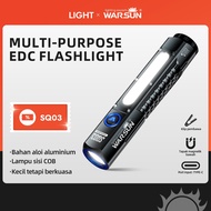WARSUN SQ03 LED Flashlight  Rechargeable Emergency Light 8 Modes for Camping and Hiking Light