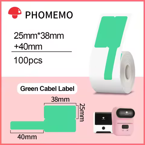 Phomemo F-Type Label 25x38+40mm 100Pcs Self-Adhesive Cable Electric Wire Labels Sticker for Phomemo 