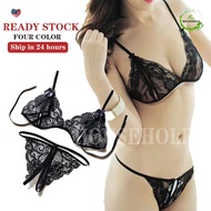 Baju Tidur Sexy Pyjamas Women Lingerie Sexy Nightwear  Sleepwear Lace Bikini Set Plus Harness Pakaia