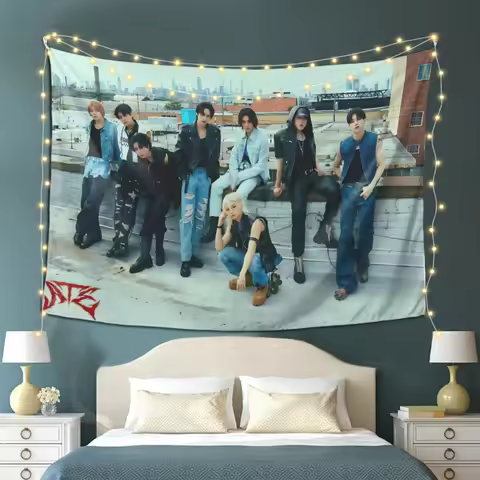 VIKAMA Stray Kids ATE Tapestry K-pop Idol Group Wall Hanging for Bedroom Dorm Fan Room Decor SKZ Roo