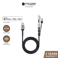 Mazer POWER.LINK II 3in1 USB to Lightning+Micro+USB-C 1.0M / 3.1A Fast Charging Cable-Black / 2 Years Warranty