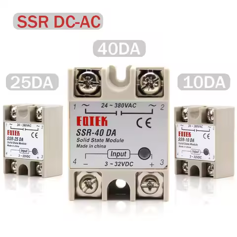 Solid State Relay SSR-10DA SSR-25DA SSR-40DA DC To AC SSR 10A 25A 40A Module Relay for PID Temperatu