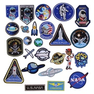 NASA American Aviation Space Series Rocket Spaceship Planet Astronaut Embroidered Cloth Stickers Clo