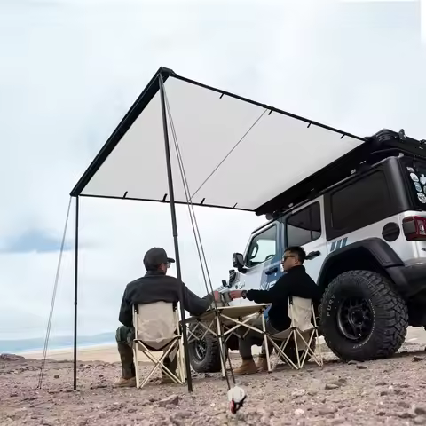 Car Side Off Road Awning 8.2 x 10ft, Waterproof Pull-Out for Camping 5000mm PU Adjustable Height Ret