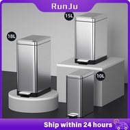 18L Rubbish Bin Stainless Steel Trash Bin Pedal Soft Closing Household Kitchen Bin Tong Sampah不锈钢垃圾桶