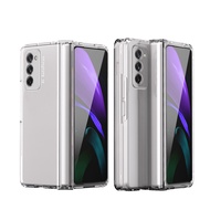 Galaxy Z Fold2 5G เคสเคสกันลมนุ่มบางแข็ง PC พร้อมกระจกนิรภัยเคสป้องกันเต็มรูปแบบสำหรับ Samsung Galax