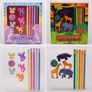 ☂卍☑ Australian smiggle creative stationery cartoon primary school students junior high school unicorn animal eraser pencil gift set