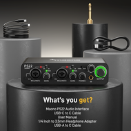 MAONO | MAONO PS22 USB Audio Interface for PC 60dB Pro-Preamp 24bit/192kHz Dual USB Interface for Ho