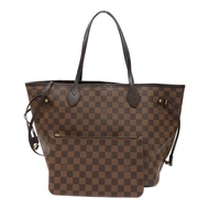 LOUIS VUITTON Damier Neverfull MM金扣手挽袋啡色