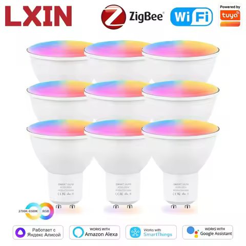 5W ZigBee GU10 Tuya WIFI LED Bulb 450LM Color adjustable Light RGB C+W Dimmable Lamp Smart Life APP 