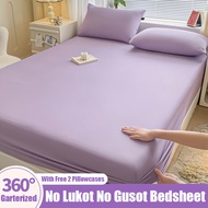 100% Washed Cotton Bedsheet Single Queen King Cadar Getah Keliling Cadar Cotton Bedsheet Simple Desi