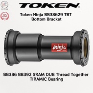 Token Ninja BB38629 TBT Bottom Bracket BB386 BB392 SRAM DUB Thread Together TIRAMIC Bearing Black