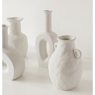 Clay Vase Series Clay Flower Vase/ - White