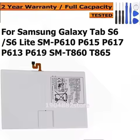 For Samsung Galaxy Tab S6 /S6 Lite SM-P610 P617 EB-BT725ABU SM-T860 T865 P613 P619 P615 7040mAh Batt