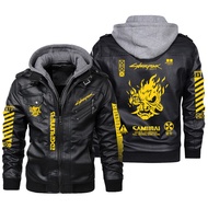 Cyberpunk Leather Jacket, 2077, Edgerunners Anime Customized Clothing, Stand Collar Zipper Design, M
