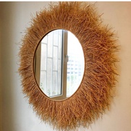 Macrame cermin/ mirror macrame cermin tali rami cermin jerami