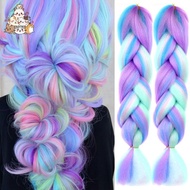 Colorful Hair Extensions, 2 Pack Coloured Jumbo Braiding Hair, Upgrade Long Braiding Hair Synthetic 