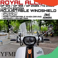 WINDSHIELD ROYAL ALLOY GP125 GP 125/GP180 GP 180/GP250S GP 250S/TG250S TG 250S/YOUTH EDITION ADJUSTA