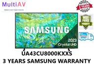 SAMSUNG UA43CU8000KXXS * AIR SLIM DESIGN * 43INCH 4K ULTRA HD SMART LED TV * UA43CU8000 * 43CU8000 * 3 YEARS SAMSUNG WARRANTY * 2023 MODEL * NEW SET * SEALED SET