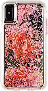Case-Mate iPhone X Case - GLOW WATERFALL - Glow in The Dark Cascading Liquid Glitter - Protective Design - Apple iPhone 10 - Pink Glow