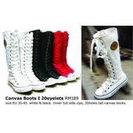Canvas Boots I Tall 20 Eyelets Trendy Punk Underground Shoes