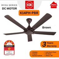 KDK K14PH DC MOTOR RYOU SERIES 5 BLADE CEILING FAN WITH REMOTE CONTROL K14PH-PBR / K14PH-EY (140CM/5