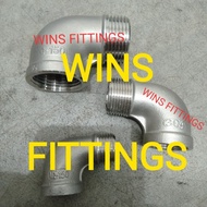 Elbow threaded inside outside 2" SS 304 150 street elbow 2 inch stainless steel male female knee #15