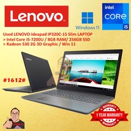 #1612 USED LENOVO IDEAPAD IP320C SLIM Intel Core i5-7200U 8G 256GB SSD AMD RADEON 530 2G 3D Graphic 