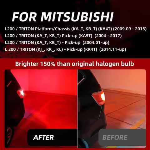 For Mitsubishi L200 Triton KA4T KA5T KK4T LED Brake Stop Tail Lights Blubs Red 2006 2008 2010 2012 2